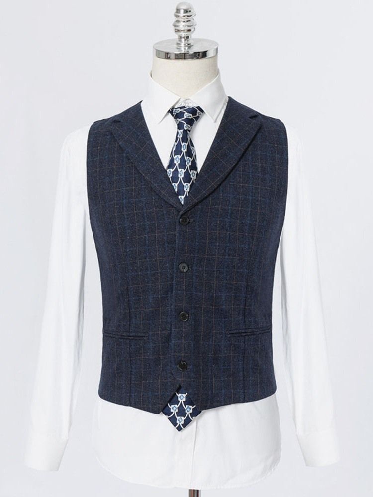 Fashion Mens Plaid Dress Suit