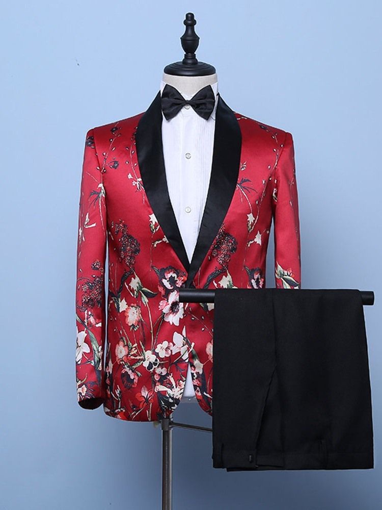 Fashion One Button Mens Print Dress Suit