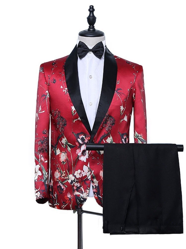 Fashion One Button Mens Print Dress Suit