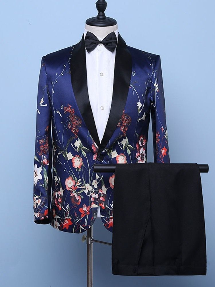 Fashion One Button Mens Print Dress Suit