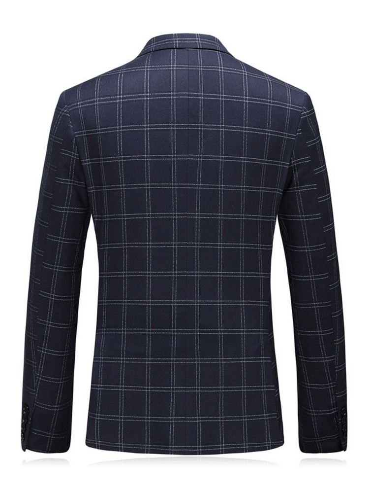 Fashion Plaid Blazer Mens Dress Suit