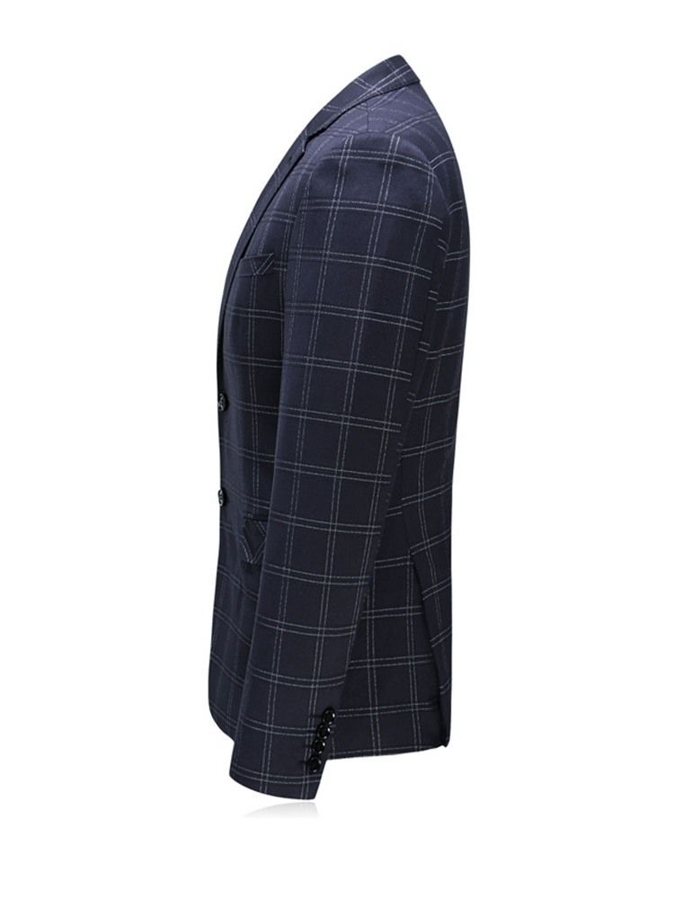 Fashion Plaid Blazer Mens Dress Suit