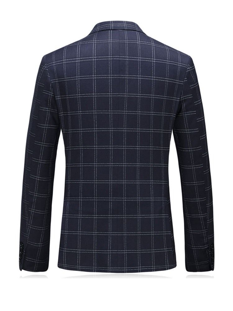 Fashion Plaid Blazer Mens Dress Suit