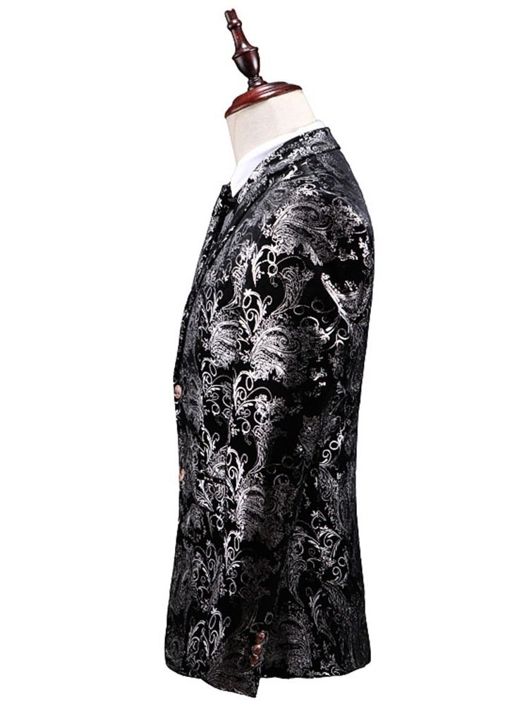 Floral Printed 3pieces Mens Casual Party Dress Suit