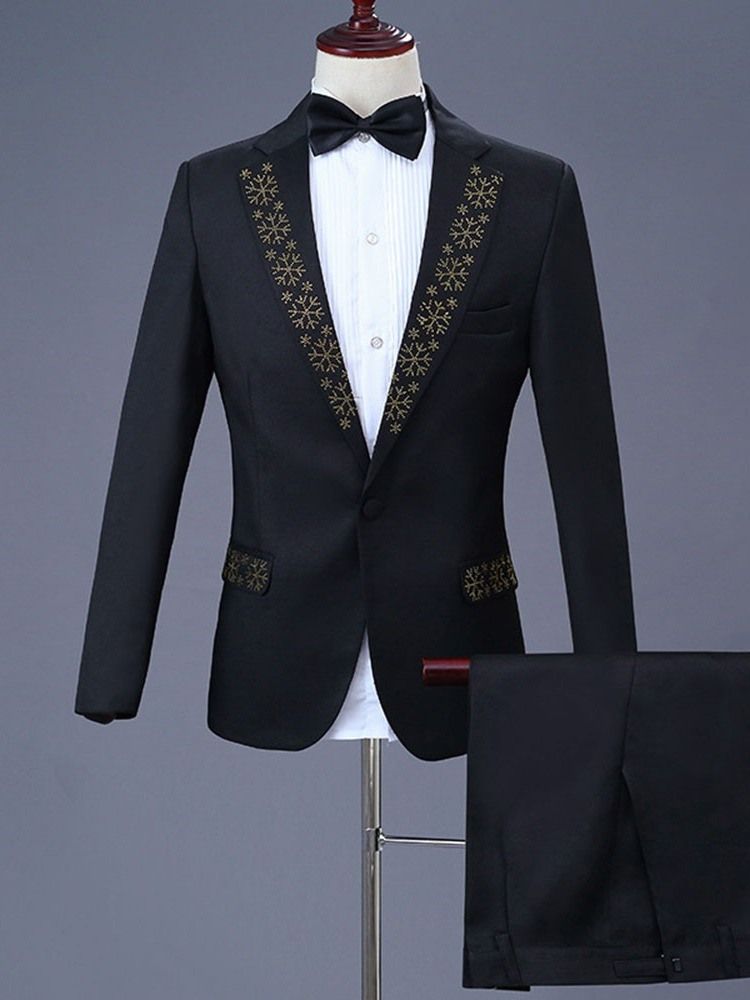 One Button Diamond Blazer Pants Mens Party Dress Suit