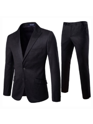 Plain Single-breasted Blazer Mens 2 Pieces Dress Suit