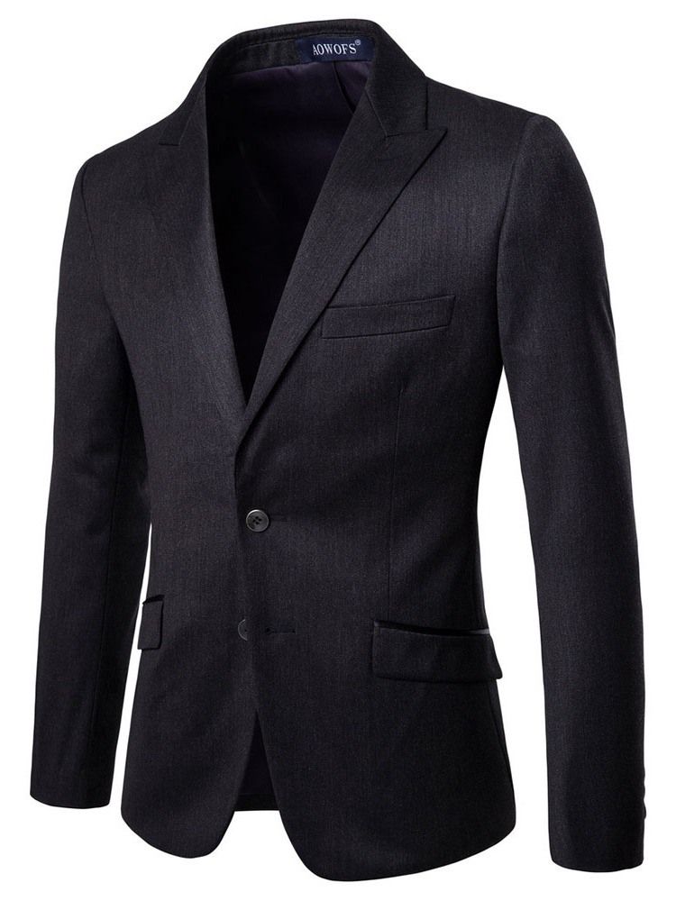 Plain Single-breasted Blazer Mens 2 Pieces Dress Suit