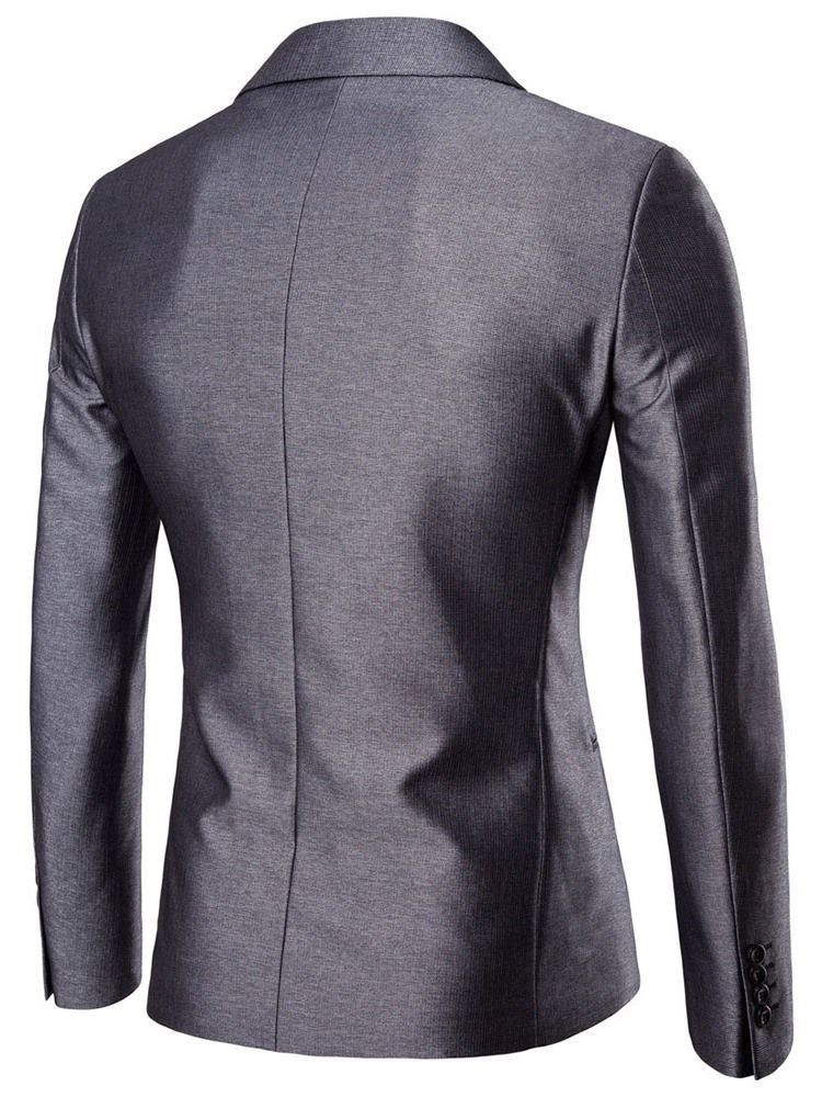 Plain Single-breasted Pocket Blazer Mens Casual Dress Suit