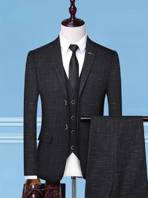 Single-breasted Button Plain Mens Dress Suit