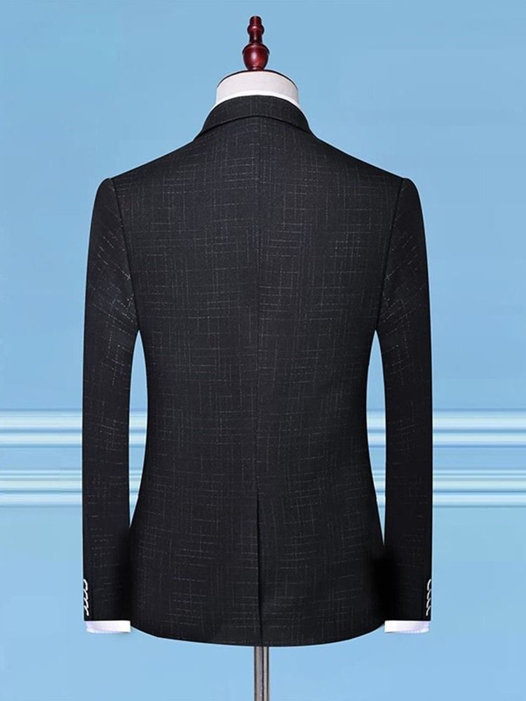 Single-breasted Button Plain Mens Dress Suit