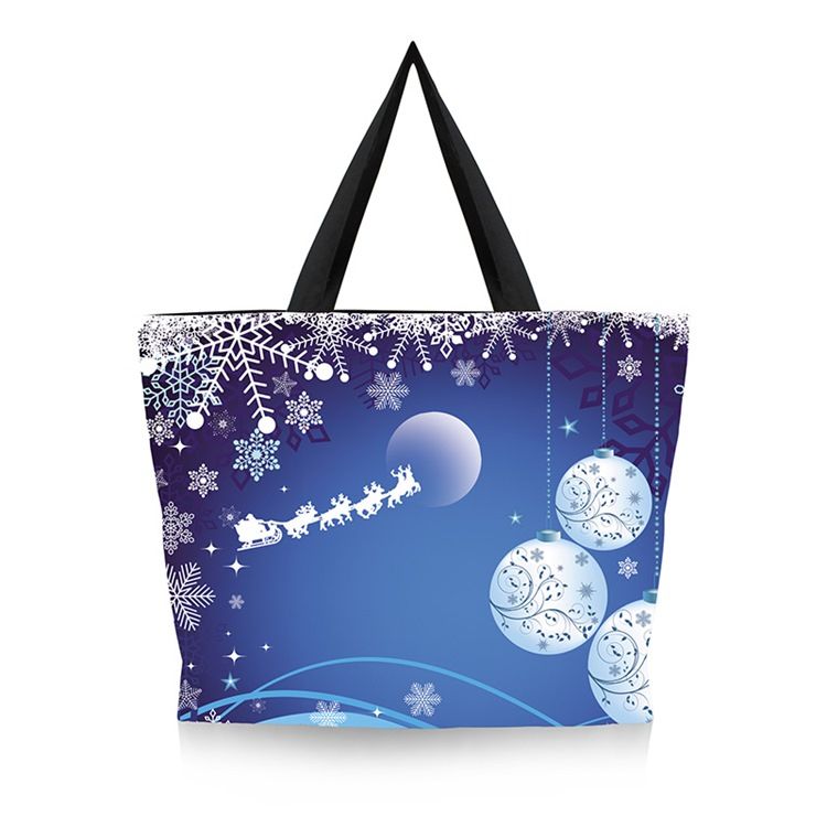 Christmas Canvas Cartoon Print Rectangle Tote Bags