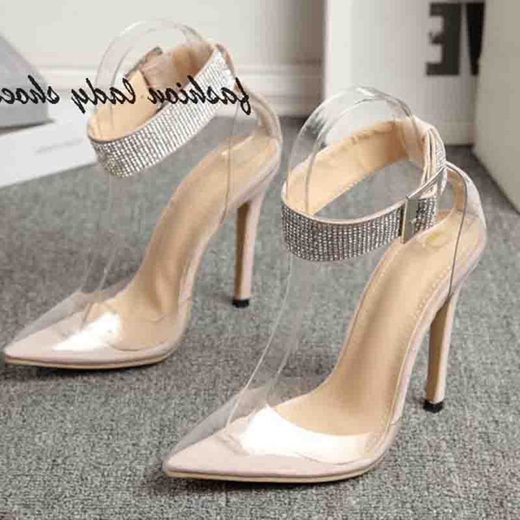 Buckle Stiletto Heel Rhinestone Pumps För Kvinnor