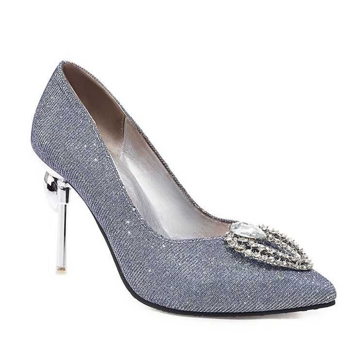 Dam Spetsiga Slip-on Rhinestone Low-cut Upper Thin Shoes