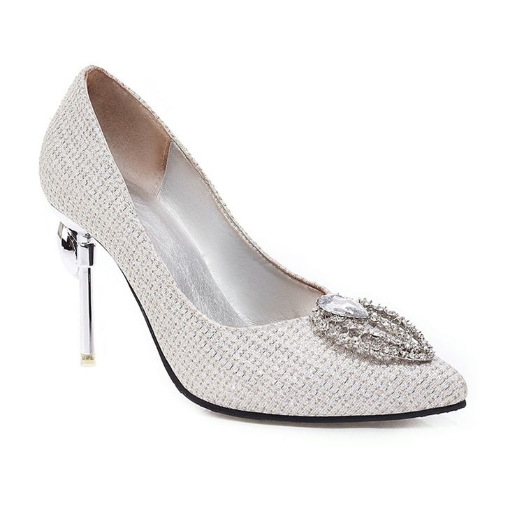 Dam Spetsiga Slip-on Rhinestone Low-cut Upper Thin Shoes