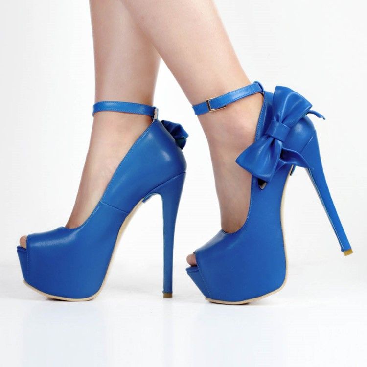 Kvinnor Peep Toe Plain Stiletto Pumps Med Bowknot