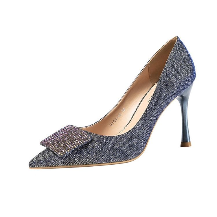 Paljett Spets Toe Slip-onstiletto Heel Pumps Dam