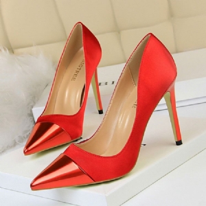 Plain Pointed Toe Stiletto Heel Slip-on Dam Pumps