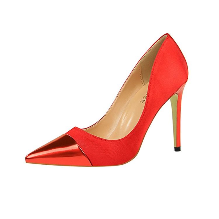 Plain Pointed Toe Stiletto Heel Slip-on Dam Pumps