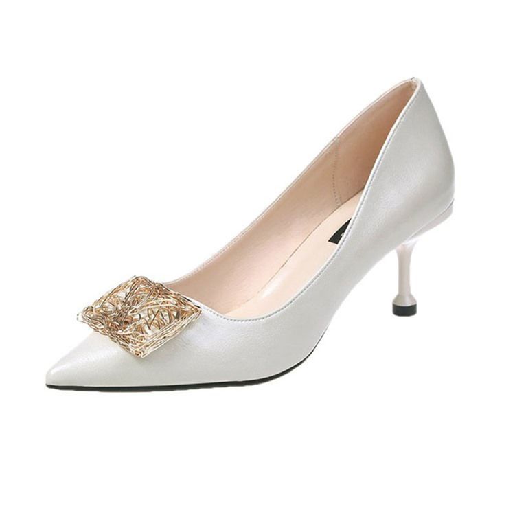 Plain Sequin Spets Toe Stiletto Heel Pumps För Kvinnor