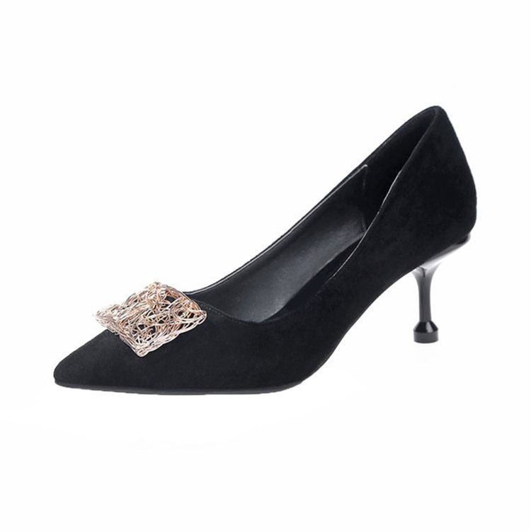 Plain Sequin Spets Toe Stiletto Heel Pumps För Kvinnor