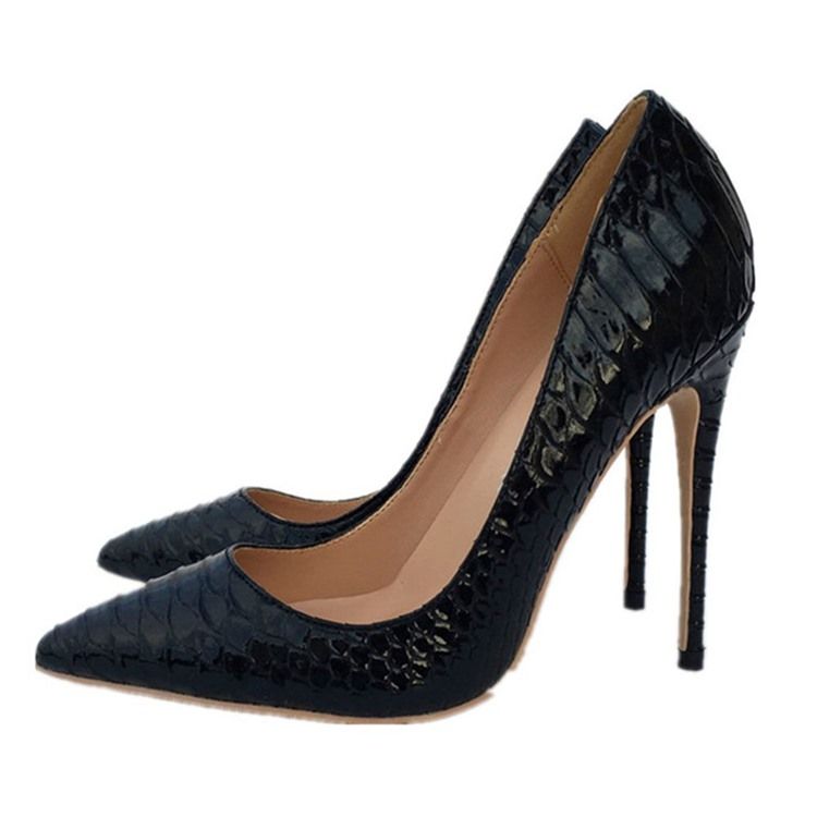 Serpentine Stiletto Heel Slip-on Plain Thin Damskor