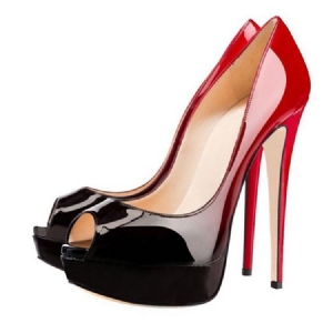 Stiletto Heel Peep Toe Platform Pumps För Kvinnor