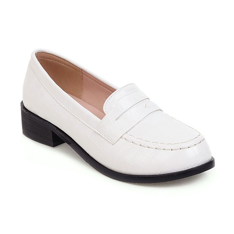 Kvinnors Blockklack Round Toe Slip-on Casual Thin Shoes