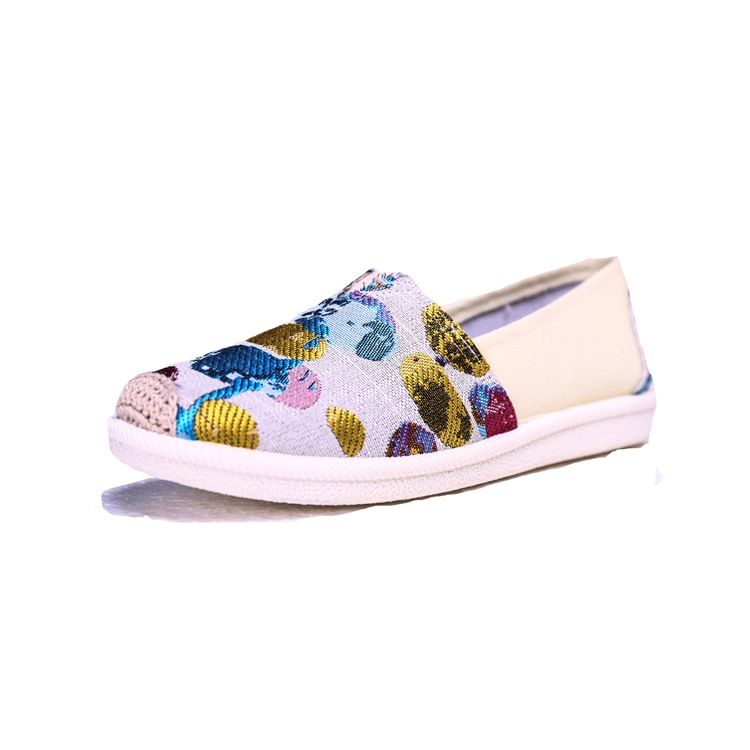 Tyg Round Toe Toe Slip-on Damskor