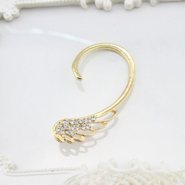 Wing Shaped Rhinestone Ear Cuff