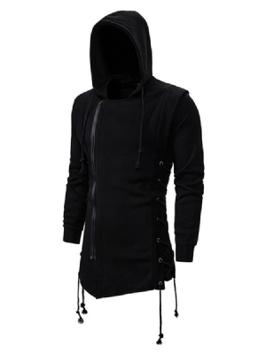 Cardigan Plain Zipper Slim Hoodies För Män