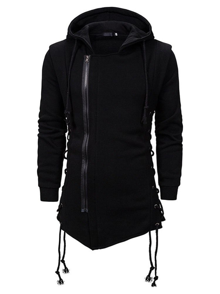 Cardigan Plain Zipper Slim Hoodies För Män