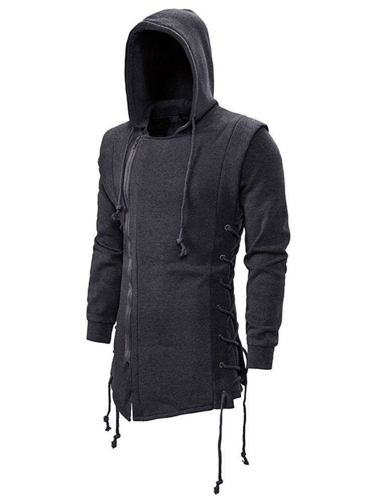 Cardigan Plain Zipper Slim Hoodies För Män