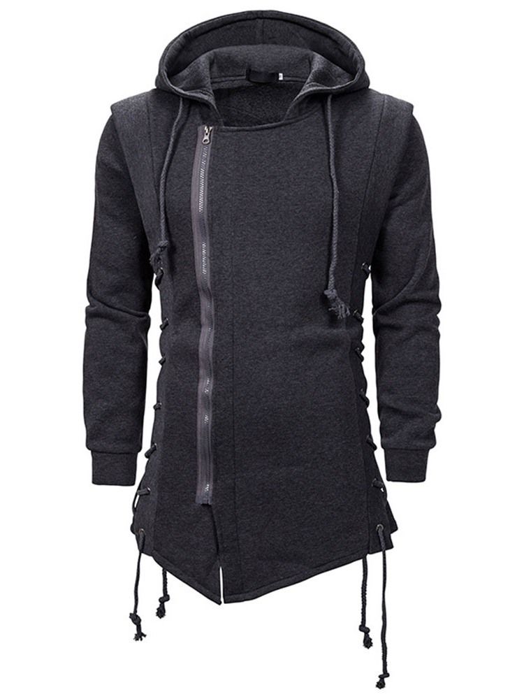 Cardigan Plain Zipper Slim Hoodies För Män