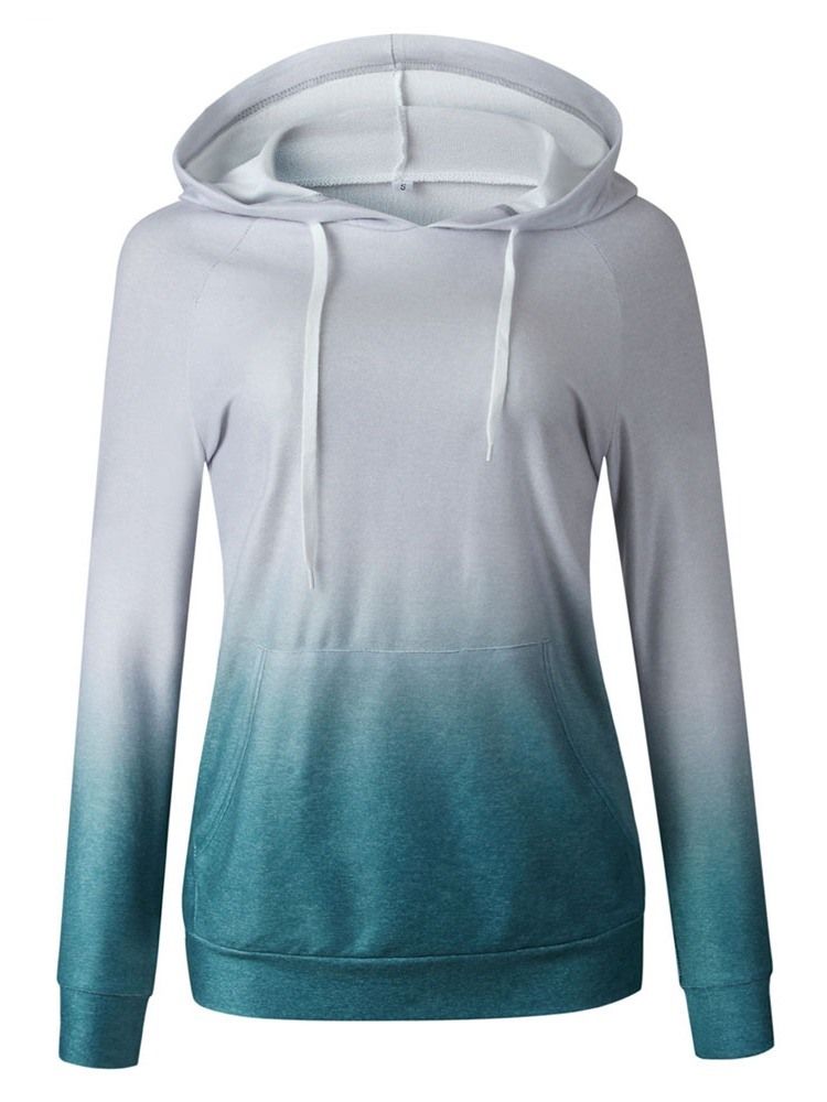 Color Block Hoodie Med Huva För Kvinnor