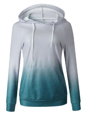 Color Block Hoodie Med Huva För Kvinnor