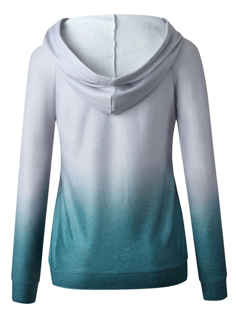 Color Block Hoodie Med Huva För Kvinnor