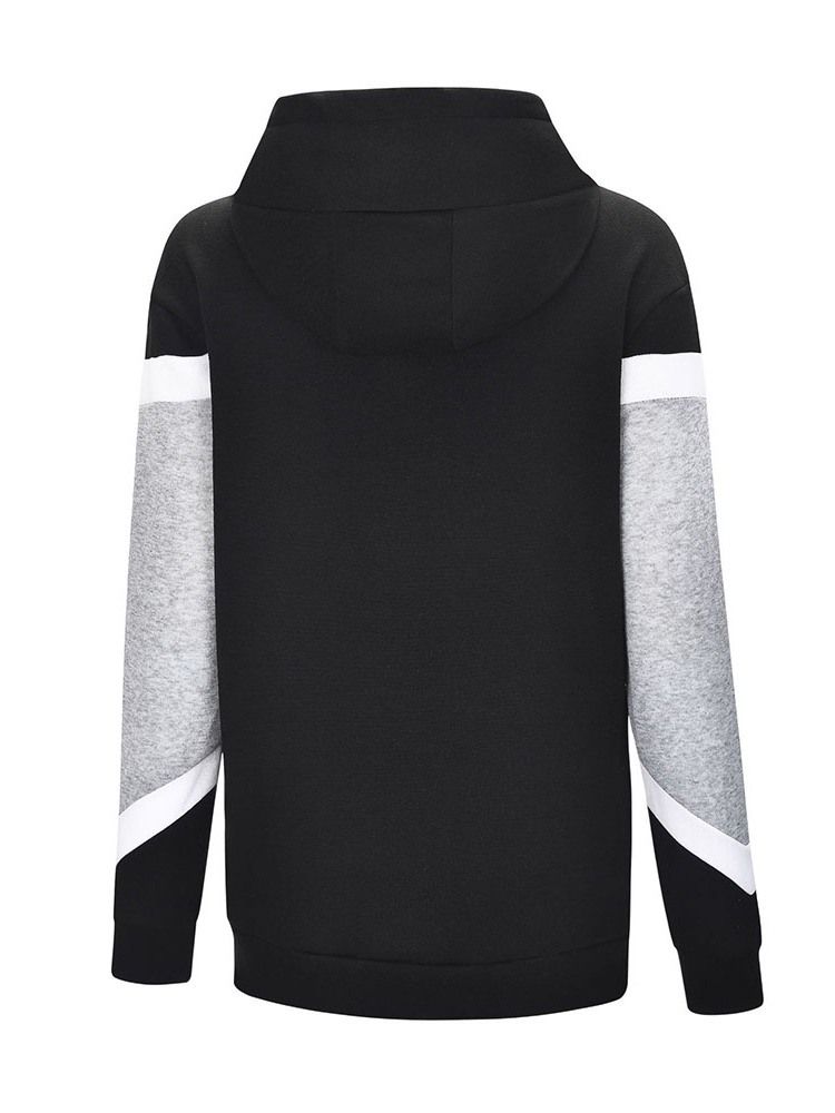 Color Block Regular Mid-length Hoodie För Kvinnor