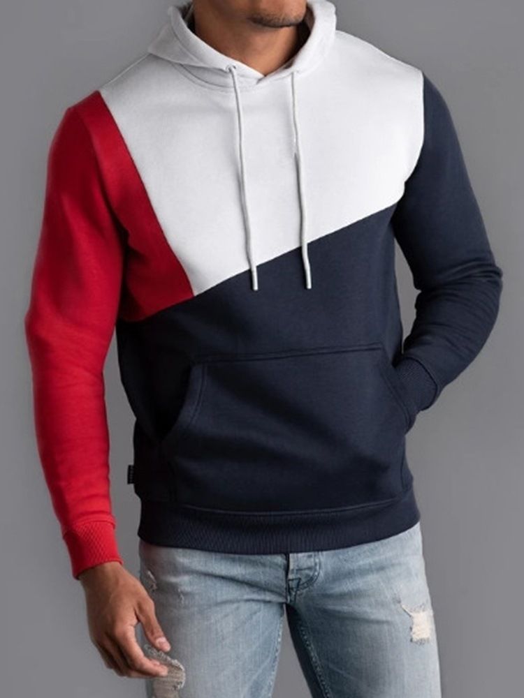 Color Block Thick Fall Pullover Herrtröjor