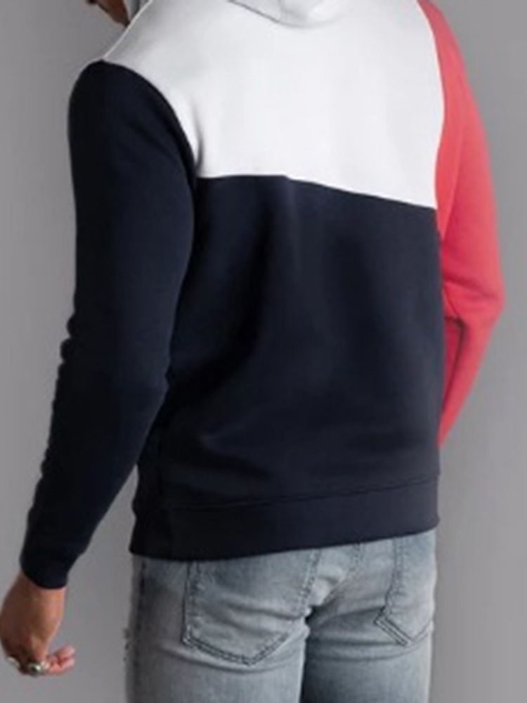 Color Block Thick Fall Pullover Herrtröjor