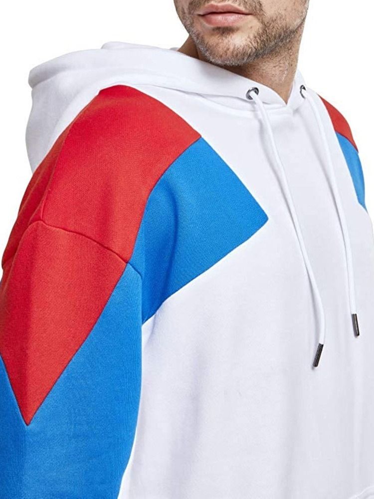 Colour Block Fleece Pullover Casual Herrtröjor