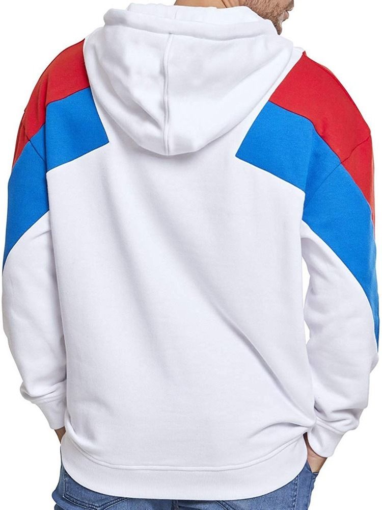 Colour Block Fleece Pullover Casual Herrtröjor