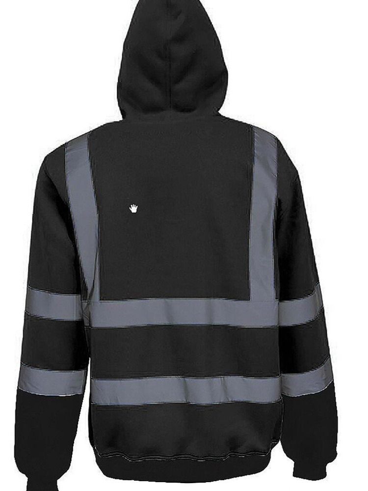 Fleece Pullover Stripe Fall Hoodies För Män