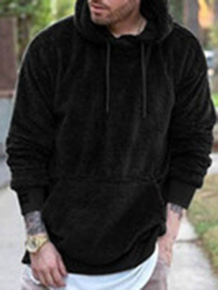 Plain Thick Pocket Style Hoodies För Män