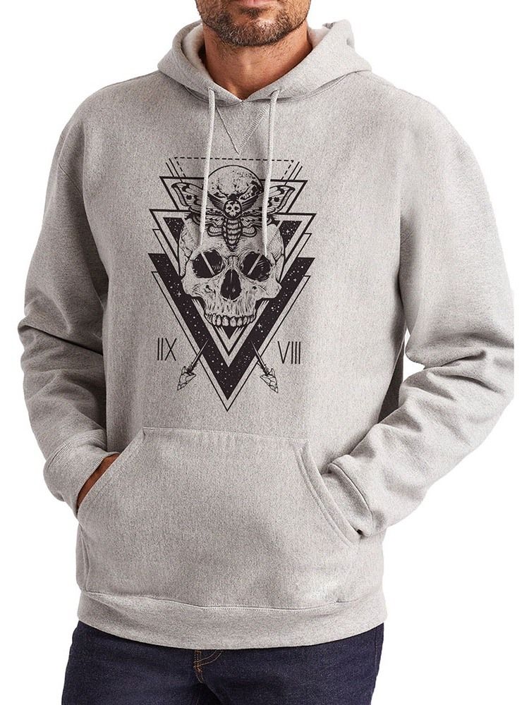 Pocket Pullover Skull Slim Slim Hoodies För Män