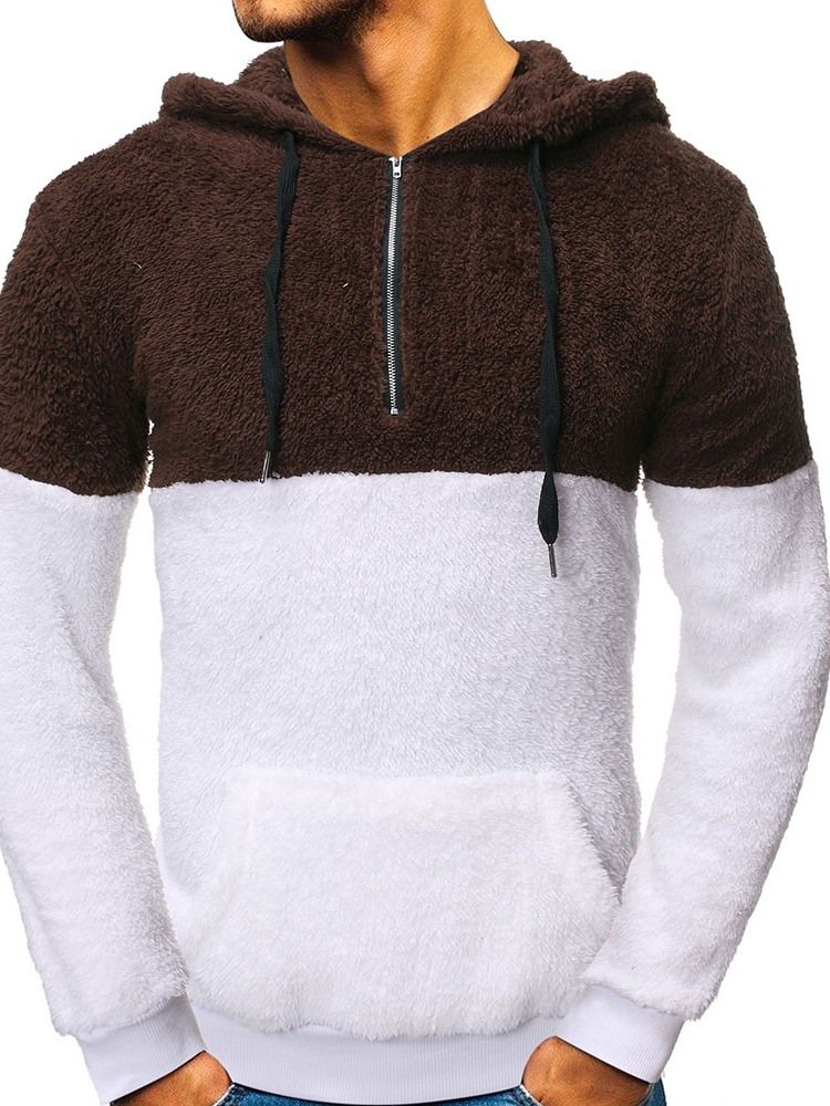 Pullover Pocket Fleece Casual Hoodies För Män