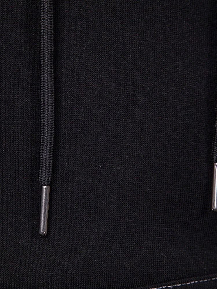 Pullover Pocket Plain Slim Slim Hoodies För Män