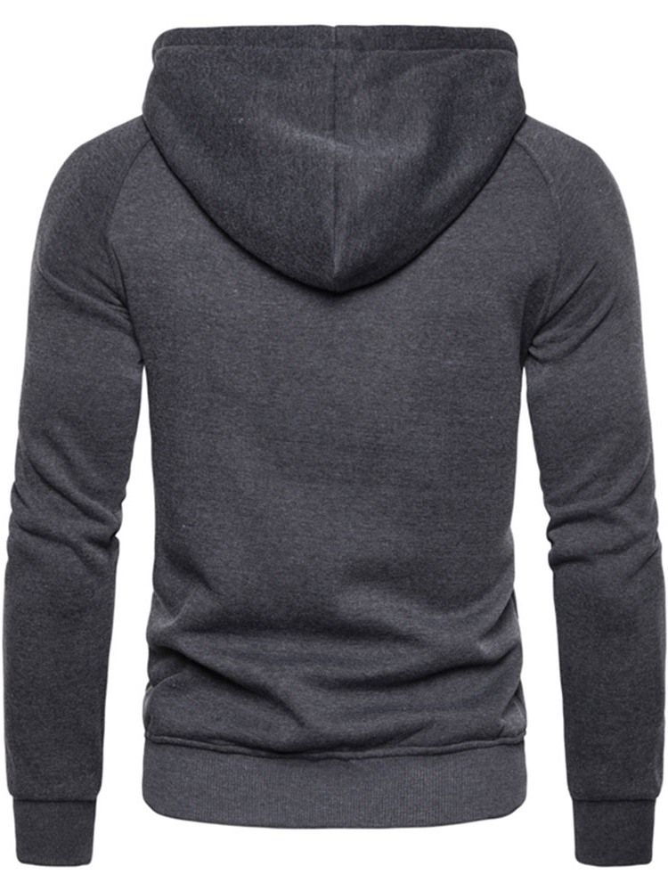 Zip Plain Cardigan Slim Hoodies För Män