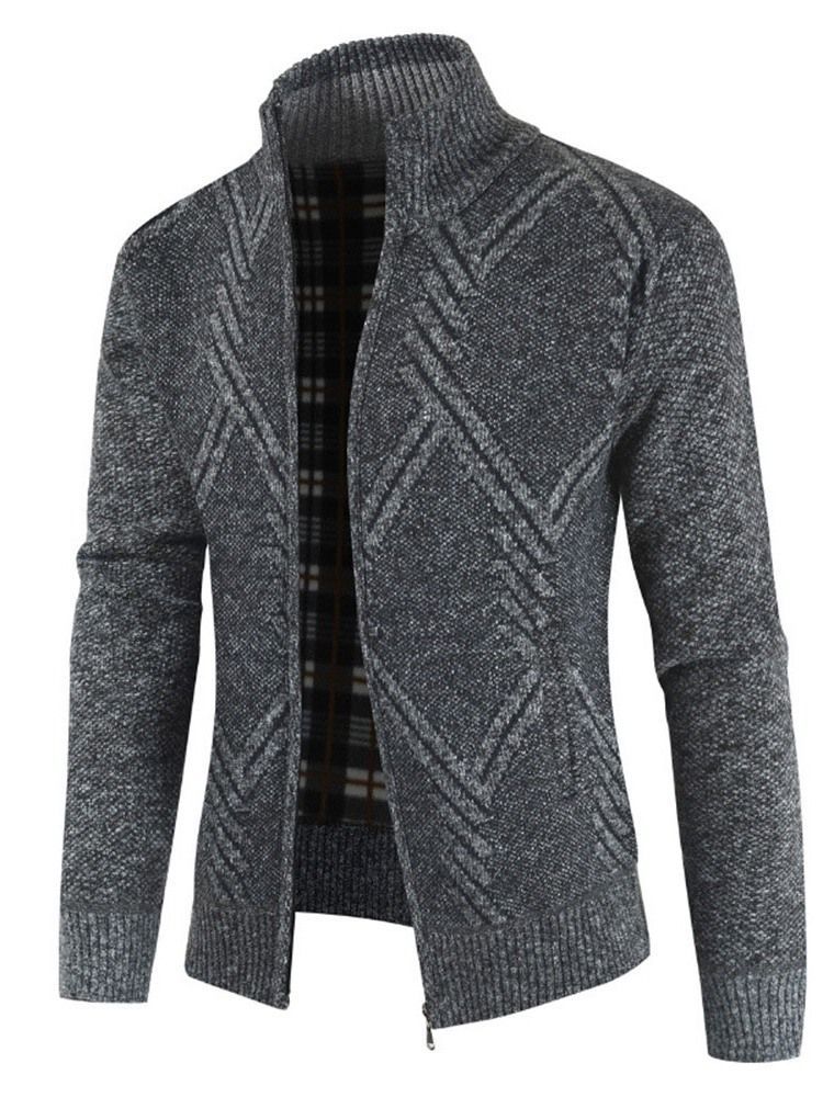 Herrrockställ Krage Patchwork Standard Slim Casual Tröja