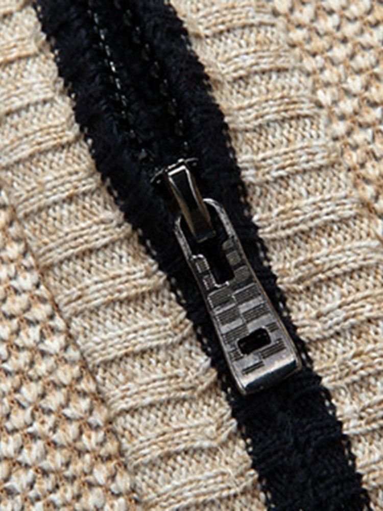 Plain Collar Standard Straight Zipper Herrtröja