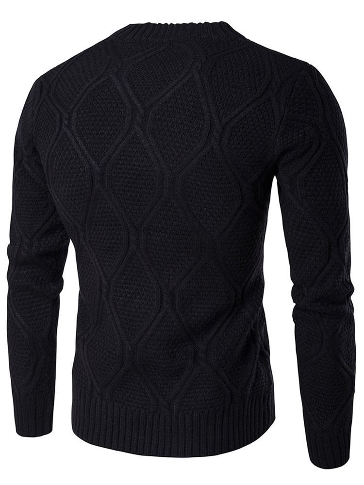 Plain Crew Neck Jacquard Vogue Warm Men's Sweater